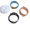 Pink Leather Bracelets Europe America Fashion Style Lady Blue/Black F Initials Leather Bangle Women Jewelry Gifts FB3 --01