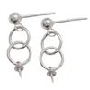 Boucles d'oreilles Beadsnice vente en gros 925 en argent Sterling boucle d'oreille avec cheville pour perles à moitié percées et perles trouver ID39521smt4