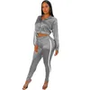 Women's Tracksuits Jogging Suits For Women Reflective Striped Patchwork Coat Pencil Pant Sweat Matching Sets Fall 2 Pc Set