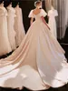 New wedding dress one shoulder palace temperament high-end luxury heavy engineering big tail FN4402