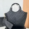 Bolsas femininas de grife Icare Maxi Bag Bolsas grandes Moda Couro City Black Check Totes Luxo Lattice Viagens Praia LOULOU Bolsa de compras com corrente Bolsa de moedas