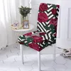 Chair Covers Pastoral Floral Elastic Red Rose Blue Flowers Anti-dirty Slipcovers Spandex Dinning Room Home Decor Wedding