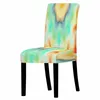 Chair Covers Colorful Marble Seat Cover Home Table Dinner Back Year Party Decor Anti-Dirty Slipcovers Orange