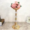 Party Decoration Metal Crystal Flower Stand Bröllopsljushållare Candelabra Centerpiece Ceremony Christmal Decor