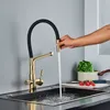 Kitchen Faucets Filter Black Dual Spout Drinking Water Mixer 360 Degree Rotation Cold Purification Feature Tap 221203