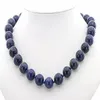 Nouvelle belle naturel 10 mm Egyptien Lapis Lazuli Stone Clavicule Chain de chaîne Fouille Girl Christmas Wedding Aaa