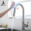 Kitchen Faucets Black Smart Touch Crane For Sensor Water Tap Sink Mixer Rotate Faucet 1005 221203