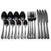 Dijkartikelen SPKLifey Black bestek 16 PCS roestvrij staal bestek zwart tafelsvork vork lepel lepel messen set servies set dropships 221203