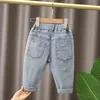 Jeans Spring Kids Girl's Clothes Baby Loose Straight Leg Jeans Trousers For Girls Clothing Children Outdoor All-Match Denim Pants 221203