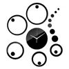 Настенные часы черные раунды бабочки арт -часы безопасные наклейки зеркал часов 3D Crystal Modern Design Украшение дома