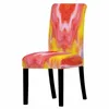 Housses de chaise housse de siège en marbre coloré maison Table dîner arrière année décor de fête housses anti-salissure Orange