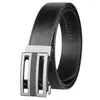 Belts Genuine Luxury Black Men Belt Automatic Alloy Buckle Male Top Quality Cowskin Leather Golf Plus Size 130cm