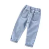 Jeans Kinder Mädchen Blumen Cartoon Lange Hosen Frühling Herbst Graffiti Malerei Druck Casual Denims Kurze Hosen mit Loch 221203