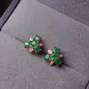 Stud -oorbellen KjJJeAxcmy Fine Jewelry Natural Emerald 925 Sterling Silver Women Gemstone Oor Studs Support Test Beautiful