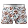 Underpants 4Pcs/Lot Men's Underwear Boxers Silk Fashion Printed Men Panties Seamless Breathable Male Boxershort Vetement Homme