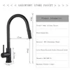 Kitchen Faucets Matte Black Pull Out Sink Single Handle 360 Degree Rotating Mixer Tap 221203