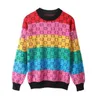 2022GG Women's Sweaters New Korean Sweet Cardigan Single Breasted V-neck Lady Top Knitted Jacket Short Women Clothes