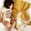 Blankets Swaddling Organic Cotton Muslin Blanket Double Gauze Bath Towel Baby Tassel born Big Diaper Swaddle Wrap Feeding Po Props 221203