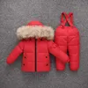 2023 yeni kış aşağı ceket çocuk giyim seti bebek yürümeye başlayan kız çocuk kıyafetleri erkek parka kalınlık kat kar aşınma kayak takım elbise t