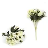 Dekorativa blommor Handgjorda europeiska simuleringsblomma Oil Målning Daisy Bouquet Azalea White Purple Wedding Office Decoration