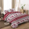 Bedding sets Christmas Duvet Cover Set Snowflake Red Elk Reineer Tree Queen King Double Bedding Set Twin Single Child Kid Adult Year Gift 221208