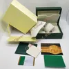 حالات Good Factory Watch Box صندوق ساعات أخضر داكن علبة هدايا كتيب بطاقات وأوراق لـ 116610 116610 116710 126610 126670 تستخدم في علب ساعة اليد الإنجليزية