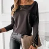 Men's T Shirts 2022 Women Autumn O-Neck Casual T-Shirts Solid Bottoming Long Sleeve Basic Black Tops Female Cotton Soft Pocket Shirt Tees