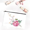 Storage Bags Flower Love Print Ladies Makeup Canvas Bag Bridesmaid Box Beauty Cosmetics Travel Wash Pencil Case