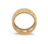 Yeni Van İmza Yonca Kaleidoskop Parmak Perlees Ring Rose Altın Elmas Resmi Stil Orijinal Yüksek Kaliteli Kadın Erkek Şanslı Çim Alyans