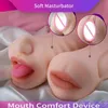 Full Body Massager Vibrator Silicone Vagina Real Pussy Male Masturbator Dual Open Mouth Teeth Realistic Sex Deep Toys for Men Oral Masturbation toy 088W