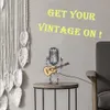 Objets décoratifs Figurines Vintage Microphone Robot avec guitare en métal intérieur bureau lampe de nuit USB charge ornement décoration de la maison 221203