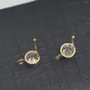 Stud Earrings Beadsnice ID39980smt4 CZ Earring Gold Filled Cubic Zirconia Ear Post With Nuts Jewelry Component