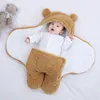 담요 Swaddling 부드러운 태어난 아기 랩 슬리핑 침낭 봉투 100%면 두껍게 아기를위한 고치 0-9 개월 221203