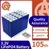 3.2V 105AH LIFEPO4 Batteri 1/4/8/16/32st Ny laddningsbar litiumjärnfosfat Batteri DIY 12V 24V 48V RV Båtsolsystem