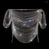 Stage Wear Shining Rhinestone Chain Tops Female Sexy Pole Dance Costume Nightclub Accessories Gogo Dancer Performance VDB4288