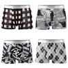 Underbyxor 4st/Lot Mäns underkläder Boxare Silk Fashion Printed Men trosor Sömlös andningsbar manlig boxershort Vetement Homme