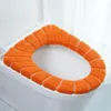 Toilet Seat Covers Universal O-shape Knitting Cover Comfortable Soft Warm Double Color Closestool Mat For Home Bathroom Accessories