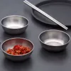 Herb Spice Tools 10pcs Stainless Steel Round Sauce Dishes Food Dipping Bowls Saucer Appetizer Plates Sauce Storage Container Kitchen Tools 221203