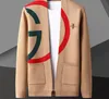 Pulls pour hommes automne décontracté lettre imprimé pull Designer marque mode poche tricot Cardigan veste