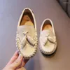 フラットシューズJoycuteBabychildren Leather for Boys Little Kids Party Flats Loafers Slip-On Moccasins Tassels Fringe Clasi