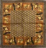 Krawatte 53, quadratische Schalkollektion, 24 m, altes Material, duftende Wolkengaze, Blumenananas 53 53