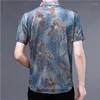 メンズカジュアルシャツフローラルパターン3Dプリンティングストリートウェア半袖ドレスシャツメンズ2022年夏の柔らかい滑らかなブティックカミザ