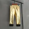 Leggings Tights Autumn Winter Children Pants Gold Silver Faux Leather Plush Velvet Pant Girls Shiny Keep Warm Trousers Kids 221203