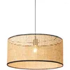 Lâmpadas pendentes estilo japonês Modern Hanglamp Rattan luminária luminária feita à mão para luminária de decoração de jantar da sala