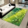 Carpets Rural Style 3D Flower Grass Printed Living Room Coffee Table Soft Carpet Bedroom Study Rectangle Floor Mat Area Rug