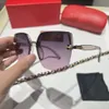 Man Carti Brille Designer-Sonnenbrille Damenmode Rahmenlose Rechteckbeschichtung Büffelhorn-Sonnenbrille UV400-Beweisbrille Herrenbrille Eyelgasses 13