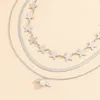 Multi-layer fringed star necklace bracelet Gradual change designer jewelry bracelets ring Womens mens couple fashion gold silver woman designer chain