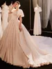 New wedding dress one shoulder palace temperament high-end luxury heavy engineering big tail FN4402