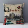 Kuddefodral Retro Nostalgic London Paris landskap Kudde Hemdekoration Kudde täcker sovrum soffa