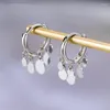 Boucles d'oreilles créoles CAOSHI pour femmes, Style tendance, couleur argent/or, bijoux de Style intemporel, accessoires portables quotidiens